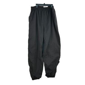 Vintage‎ Franklin Track Pants Mens L Black Nylon Tapered Leg Outdoor Zip Ankles